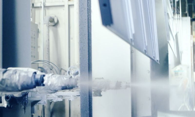 レシプロ静電塗装ライン